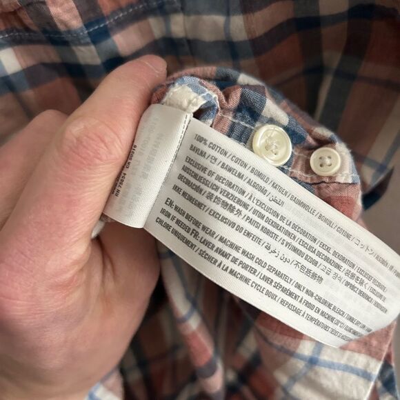 Abercrombie & Fitch Red and Blue Casual Button Down Shirt Size S - Picture 5 of 5